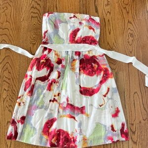 Banana Republic strapless abstract floral dress, size 4 EUC